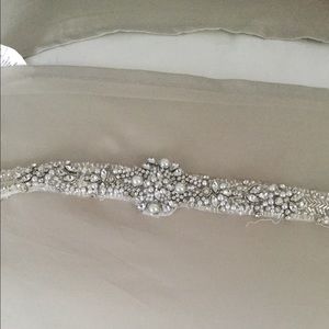 Crystal and pearl beaded sash